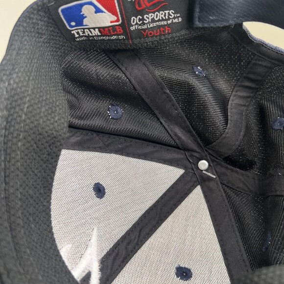 Atlanta Braves Hat Cap Strap Back Youth Navy Red MLB Baseball Team Logo - Picture 7 of 7